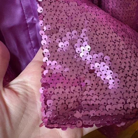 ❤️ NWT TCEC Showstopper Pink Sequin blazer Jacket size medium Valentine’s - Picture 10 of 11